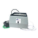 close up up ameritool flat lap with water spray nozzle on top, water tube coming out the bottom of the back and the included submersible water pump for rock polishing and grinding