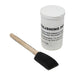 close up of cerium oxide polish white container with brush to apply powder