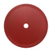 closeup of red cabking sintered diamond blade on white background