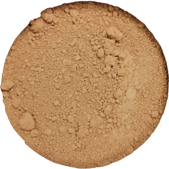 close up of cerium oxide lapidary polishing compound in brown color on white background