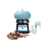 raytech tumble-vibe 10 with optional grit set with black base and light blue bowl on top with clear lid on white background