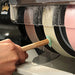 close up of wet grinding and polishing on cabking 6 cabochon machine