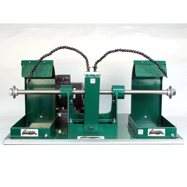 green double sided glass lathe