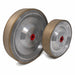 2 sintered diamond wheels in two different sizes 6" and 8" on white background