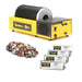 tumble bee tumbler or rock polisher with a pile of assorted colors rough rock with 3 silicon carbide grits and 1 aluminum oxide final polish